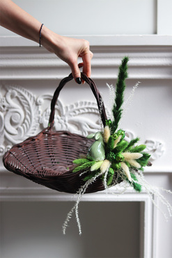 Folklore, dekorowany koszyczek wielkanocny, wys.26cm