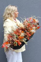 Premium Moko Autumn, jesienna kompozycja kwiatowa, wym.35x100cm