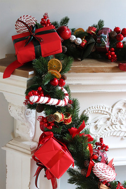 Dzieciństwo, świąteczna girlanda na kominek, dł.300cm