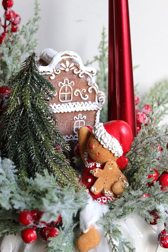 Słodki Domek, stroik świąteczny z piernikowym ludkiem