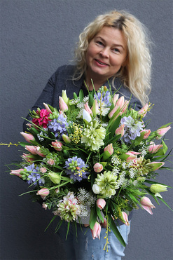 Wiosna with tenDOM, flowerbox z tulipanami i hiacyntami, wys.39cm 