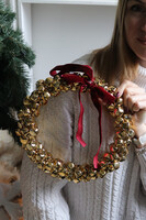 Złote Dzwoneczki, świąteczny wianek do powieszenia