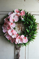 asymetryczny wianek z chwostem, Orchidelia Pinkobello, śr.42cm  