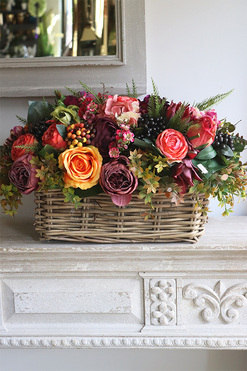 kompozycja kwiatowa w koszu, Sympatia New, wym.34x53cm  