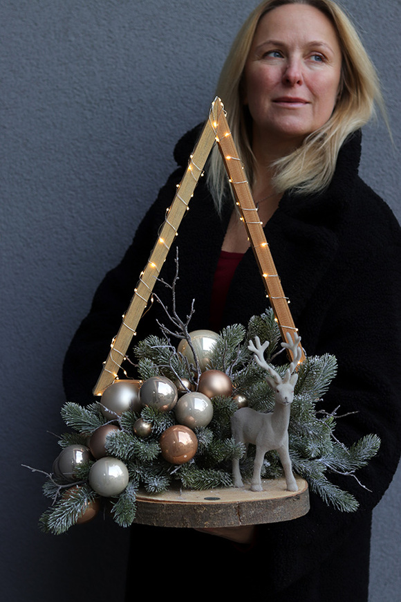 Góry Zimą, świąteczny stroik na stół LED