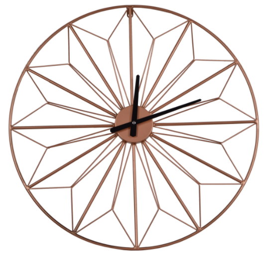 elegancki wiszący zegar w kolorze miedzianym, Sonne, wym.60x60x4cm