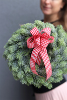 Frozen Christmas Mini, A, świąteczny wianek z kokardą