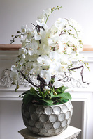 Bellista Silver, sztuczny storczyk w metalowej donicy