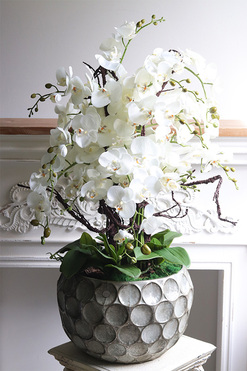 Bellista Silver, sztuczny storczyk w metalowej donicy, wys.96cm