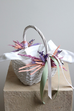 OD RĘKI Nedia, dekorowany koszyczek wielkanocny, wys.25cm