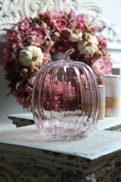 Glass Pumpkin, dekoracyjna dynia szklana, K, wym.24x20cm 