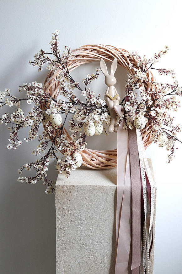 Zaczytana Bookbunny, wiosenny wianek z zajączkiem