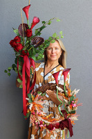 Kalle Bordo, elegancki bukiet nagrobny, wym.62cm