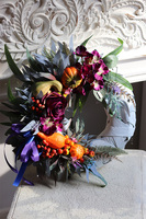 Sad Jesienią, jesienny wianek z dyniami