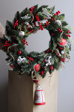 OD RĘKI Gubałówka, świąteczny wianek na drzwi, śr.55cm