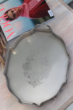 cynowana taca z grawerem, Getrua New, wym.30x39cm