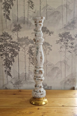 Rustic, świecznik drewniany vintage A, wys.84.5cm