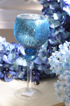 Heavenly, elegancki szklany świecznik na nodze, wys.30cm