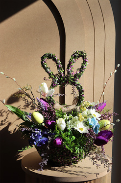 Bunny Pond, stroik wielkanocny z zajączkiem, wys.44cm