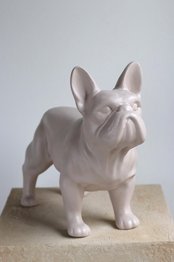 Dog in the Fog, figurka pies bulldog B, beżowy, wys.27cm 