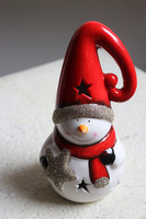 świąteczna ceramiczna figurka Bałwan Led 2