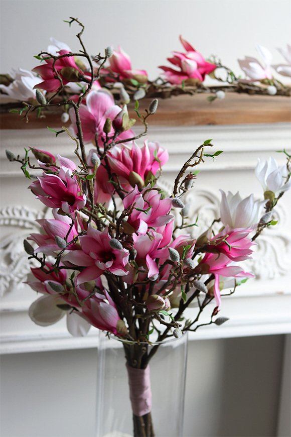 komplet, girlanda + bukiet, dekoracja roślinna z Magnolii