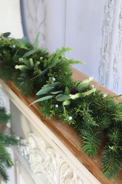  Naturalne Święta Lauric, komplet świątecznych dekoracji, girlanda