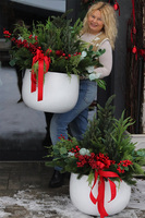 Classic American Christmas, świąteczna kompozycja w donicy Fiberglass