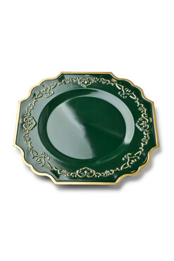 Arya Green, zielony podtalerz z ozdobną krawędzią, śr.33cm