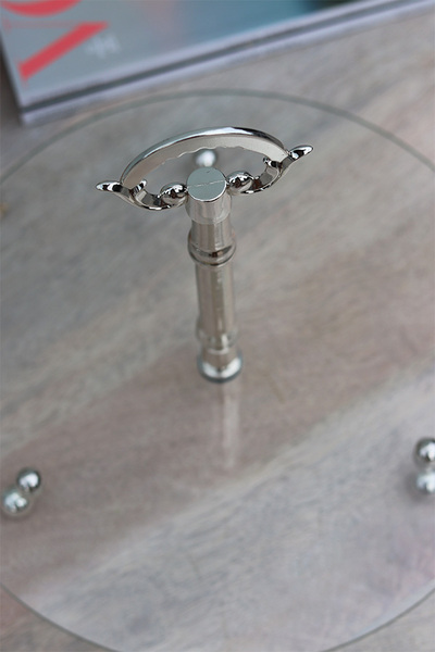 jednopiętrowa patera z posrebrzaną rączką, Pani Walewska, wym.37x30cm