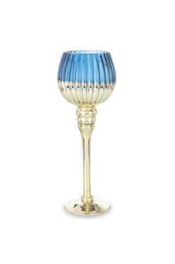 Pasion Blue C, elegancki świecznik kielich, wys.30cm