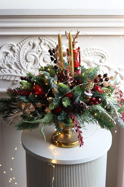 Bordolli, stroik świąteczny w pucharze, wys.46cm