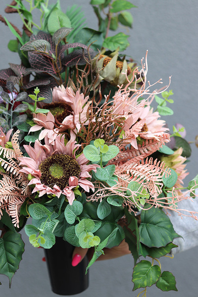 Neddien, jesienny bukiet nagrobny we wkładzie, dł.60cm