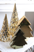 Xmas Modern, figurka świąteczna choinka, złota	