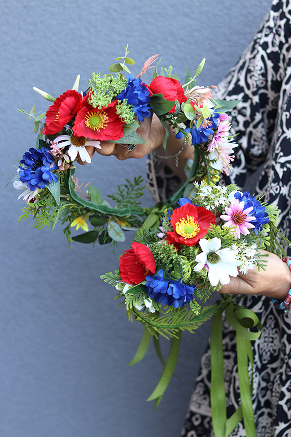 barwny wianek na głowę Dożynki, rozmiar uniwersalny	