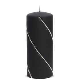 Elegance, świąteczna świeca w kształcie walca, czarna, wym.17cm