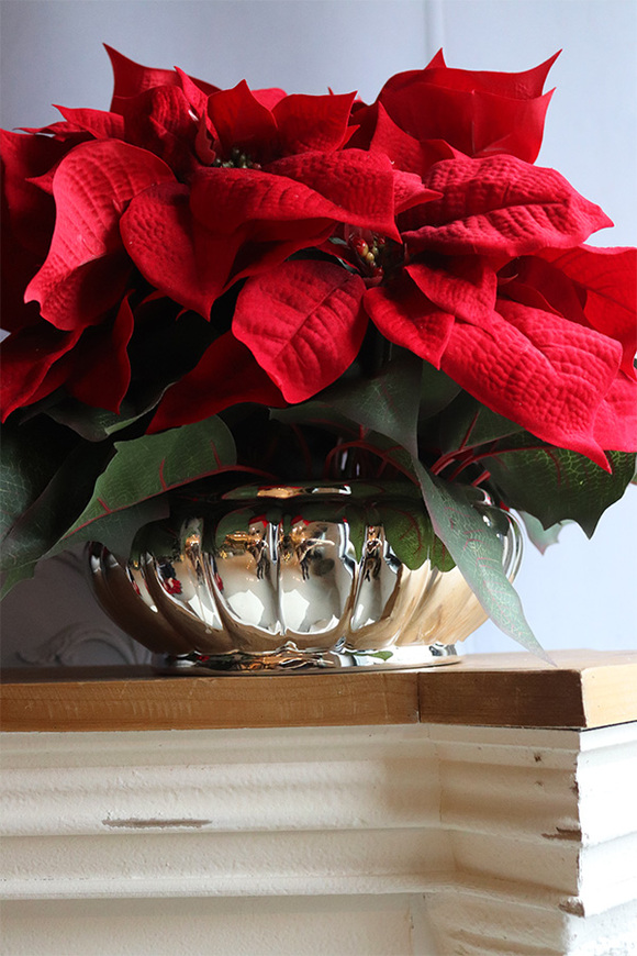 Gwiazda Betlejemska Silver Deco, wysokiej jakości sztuczna roślina