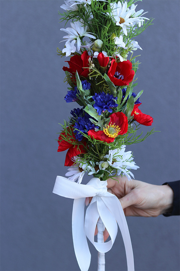 Mazowsze, palma wielkanocna z makami