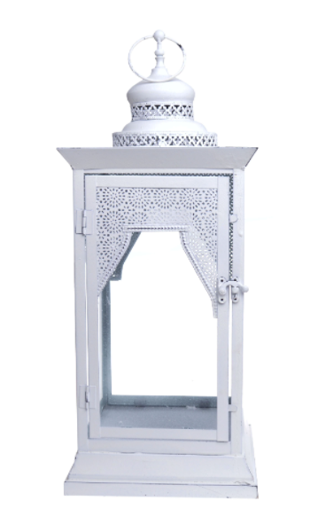 OD RĘKI Biała Dama, latarnia / lampion, duży, 1 szt. wym.21x51cm