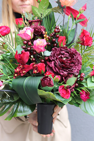 Heliona, bukiet nagrobny we wkładzie