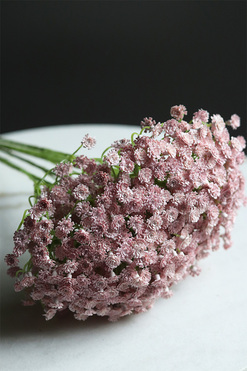 Gipsówka Różowa, gałązka sztucznych kwiatów, 6szt, dł.48cm