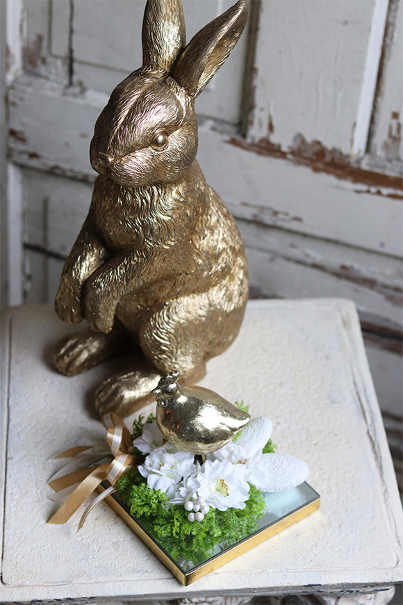 dekoracja wielkanocna, Złota Kurka, wym.15x15cm