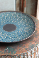 OD RĘKI Blue, ceramiczny podtalerz / podstawka pod świece / dekoracje, śr.31cm