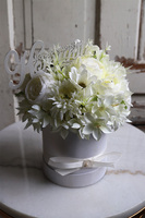 biały flowerbox komunijny, Bielli 2, wys.23cm