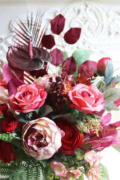 Czerwona Poezja, komplet dekoracji nagrobnych, kompozycja + bukiet