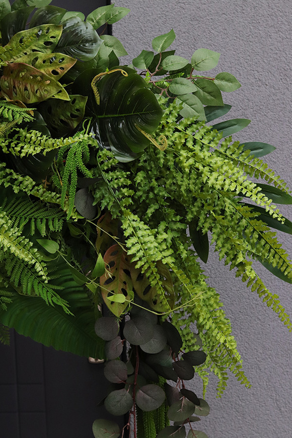 Green World, obfita zielona girlanda, dł.150cm + zwisy po obu stronach 70cm