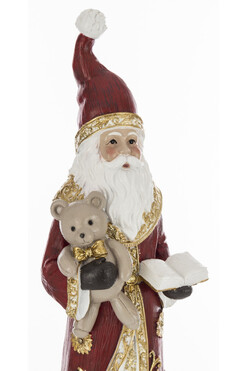 Rustic Nicolaus, świąteczna figurka Mikołaj, czerwony, wys.40.5cm