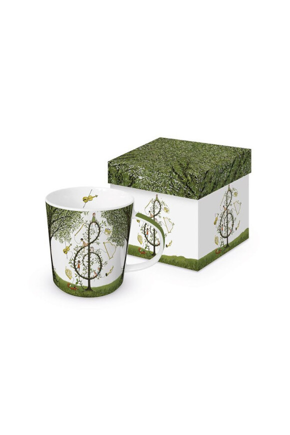 Klucz Wiolinowy, porcelanowy kubek z pudełkiem