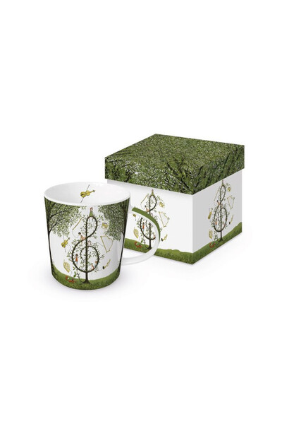 Klucz Wiolinowy, porcelanowy kubek z pudełkiem
