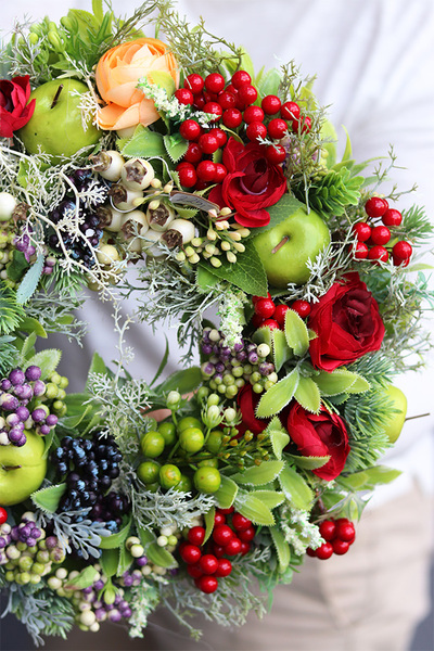 Owoce Sadu 2, jesienny wianek dekoracyjny